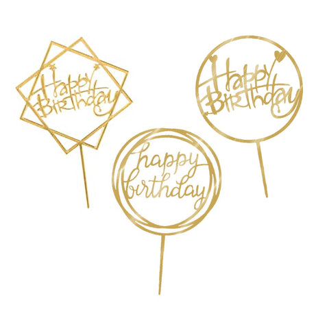 Gold Birthday Toppers